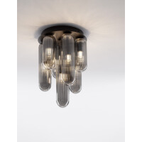Nova Luce 9028852 Gustave G9 Deckenleuchte Schwarz, Rauchigg