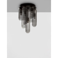 Nova Luce 9028852 Gustave G9 Deckenleuchte Schwarz, Rauchigg