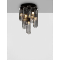 Nova Luce 9028852 Gustave G9 Deckenleuchte Schwarz, Rauchigg
