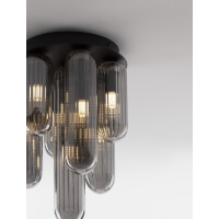 Nova Luce 9028852 Gustave G9 Deckenleuchte Schwarz, Rauchigg
