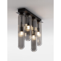 Nova Luce 9028854 Gustave G9 Deckenleuchte Schwarz, Rauchigg