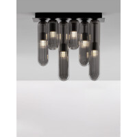 Nova Luce 9028854 Gustave G9 Deckenleuchte Schwarz, Rauchigg
