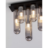 Nova Luce 9028854 Gustave G9 Deckenleuchte Schwarz, Rauchigg