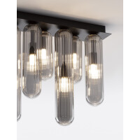 Nova Luce 9028854 Gustave G9 Deckenleuchte Schwarz, Rauchigg