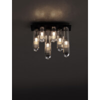 Nova Luce 9028854 Gustave G9 Deckenleuchte Schwarz, Rauchigg
