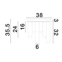 Nova Luce 9028854 Gustave G9 Deckenleuchte Schwarz, Rauchigg
