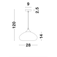 Nova Luce 9726482 Savaz E27 Pendelleuchte Schwarz, Chrom 6