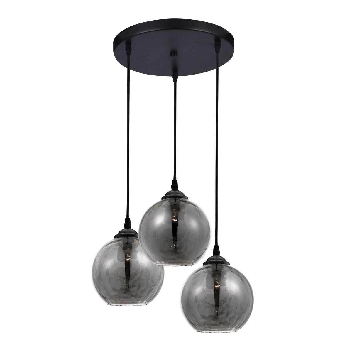Nova Luce 8436402 Adelina E27 Pendelleuchte Schwarz, Rauchiggrau