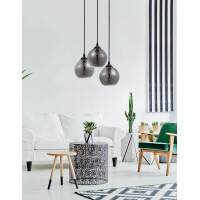 Nova Luce 8436402 Adelina E27 Pendelleuchte Schwarz, Rauchig