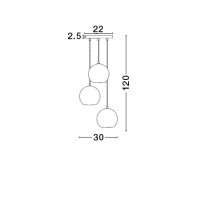 Nova Luce 8436402 Adelina E27 Pendelleuchte Schwarz, Rauchig