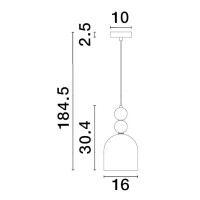 Nova Luce 9009233 Murano E14 Pendelleuchte Gold, Multifarben