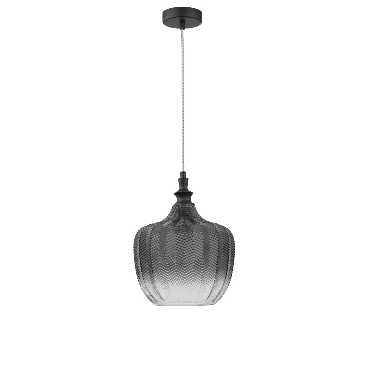 Nova Luce 9191242 Loni E27 Pendelleuchte Schwarz, Rauchiggrau