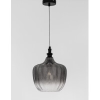 Nova Luce 9191242 Loni E27 Pendelleuchte Schwarz, Rauchiggra