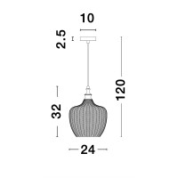 Nova Luce 9191242 Loni E27 Pendelleuchte Schwarz, Rauchiggra