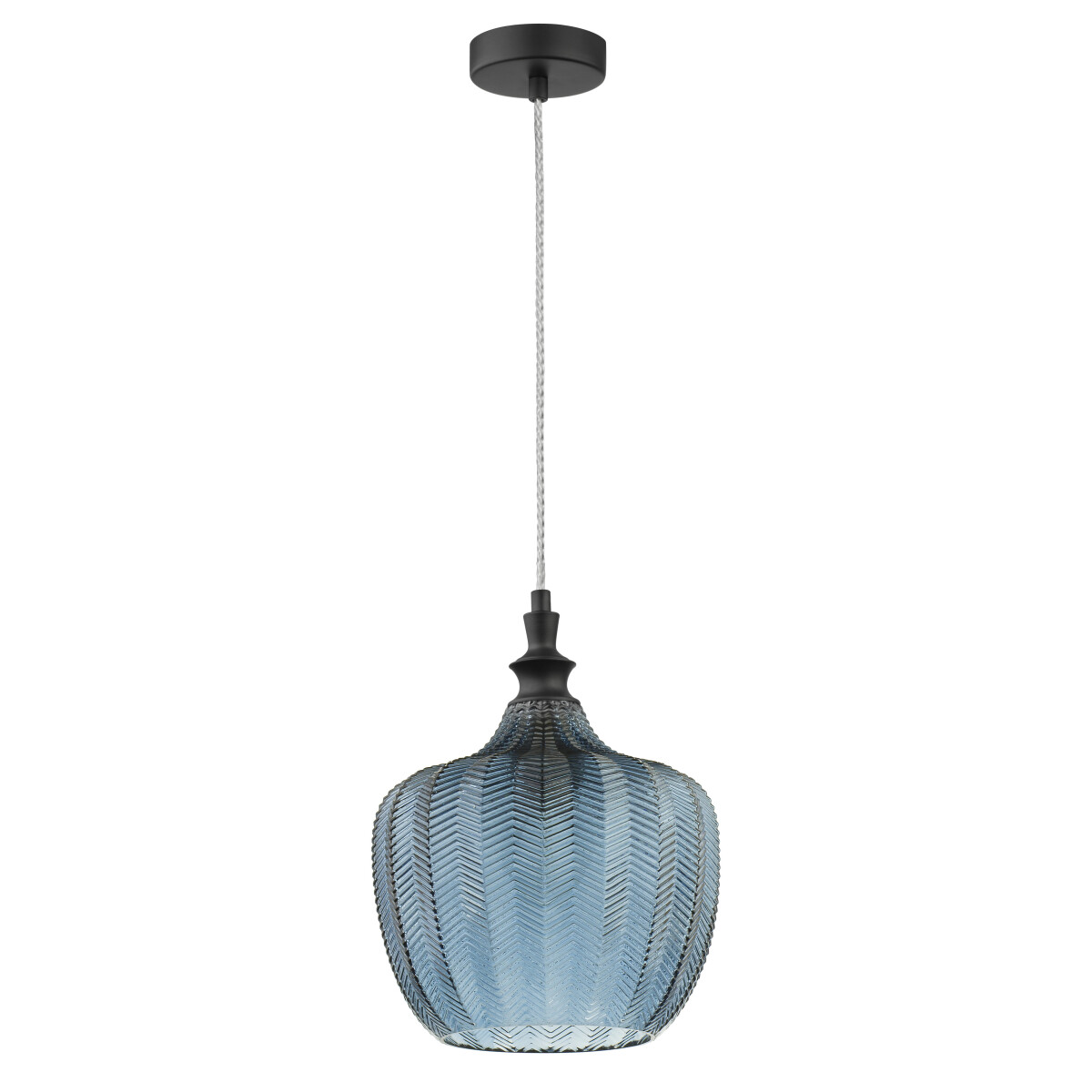Nova Luce 9191243 Loni E27 Pendelleuchte Schwarz, Blau