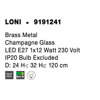 Nova Luce 9191241 Loni E27 Pendelleuchte Gold, Champagner 8