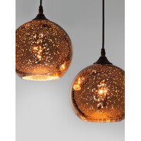 Nova Luce 8142681 Blaze E27 Pendelleuchte Schwarz, Kupfer 3