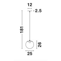Nova Luce 9416925 Mirale E27 Pendelleuchte Schwarz, Gold, Tr