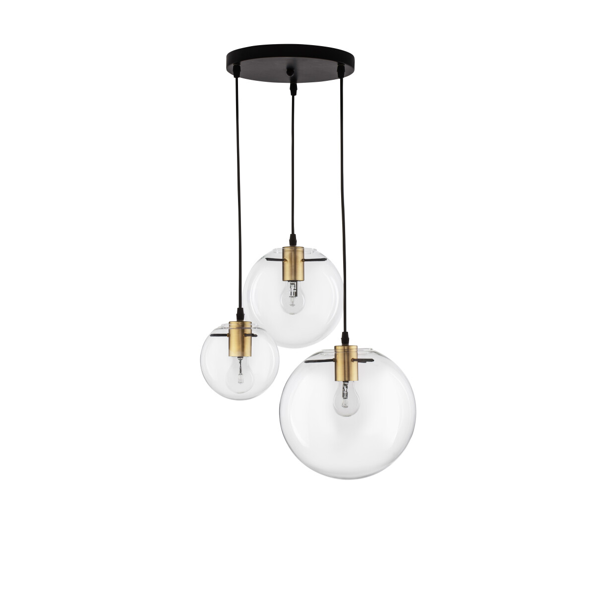 Nova Luce 9416933 Mirale E27 Pendelleuchte Schwarz, Gold, Transparent
