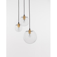 Nova Luce 9416933 Mirale E27 Pendelleuchte Schwarz, Gold, Tr