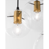 Nova Luce 9416933 Mirale E27 Pendelleuchte Schwarz, Gold, Tr
