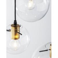 Nova Luce 9416933 Mirale E27 Pendelleuchte Schwarz, Gold, Tr