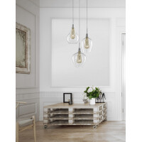 Nova Luce 1500202803 Filo G9 Pendelleuchte Gold, Transparent