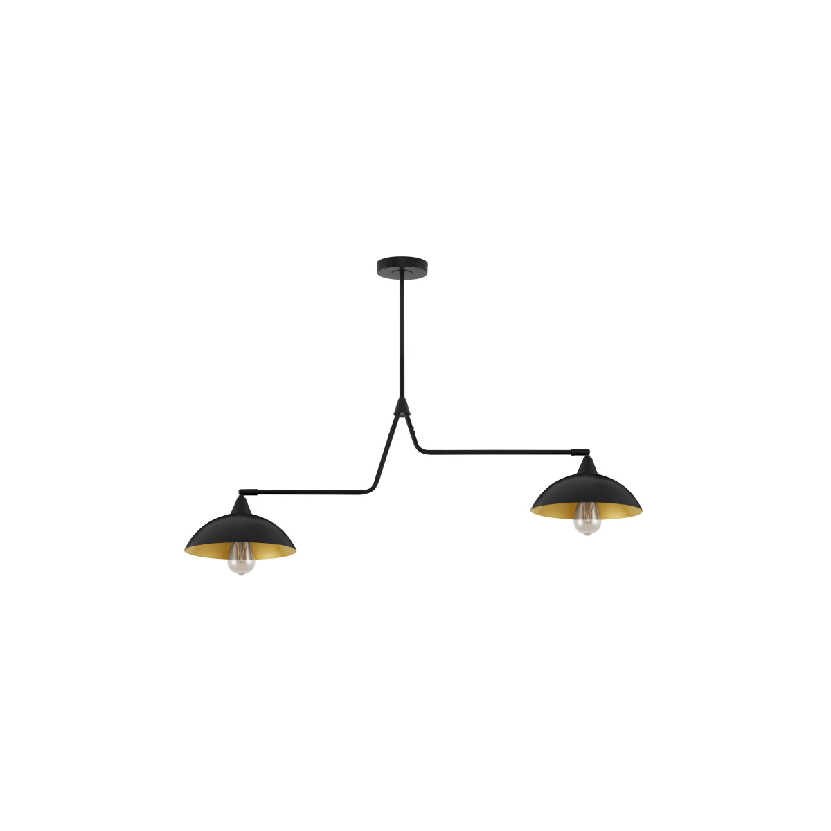Nova Luce 9035977 Mirba E27 Pendelleuchte Schwarz, Gold
