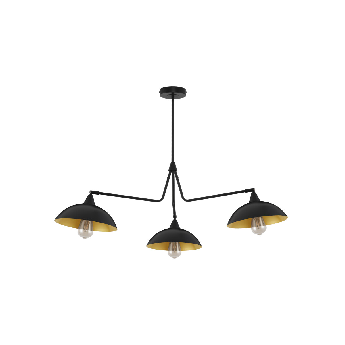 Nova Luce 9035978 Mirba E27 Pendelleuchte Schwarz, Gold