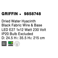 Nova Luce 9858748 Griffin E27 Pendelleuchte Braun 8