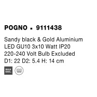 Nova Luce 9111438 Pogno GU10 Deckenleuchte Schwarz, Gold 8