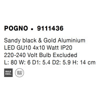 Nova Luce 9111436 Pogno GU10 Deckenleuchte Schwarz, Gold 8