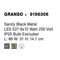 Nova Luce 9156306 Granso E27 Deckenleuchte  Schwarz 8