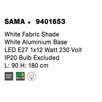 Nova Luce 9401653 Sama E27 Stehlampe Weiß 8