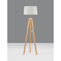 Nova Luce 9050165 Le Roy E27 Stehlampe Naturholz, Weiß