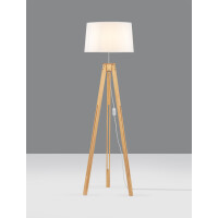 Nova Luce 9050165 Le Roy E27 Stehlampe Naturholz, Weiß