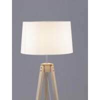Nova Luce 9050165 Le Roy E27 Stehlampe Naturholz, Weiß
