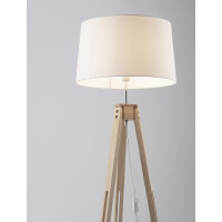 Nova Luce 9050165 Le Roy E27 Stehlampe Naturholz, Weiß