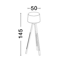 Nova Luce 9050165 Le Roy E27 Stehlampe Naturholz, Weiß