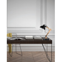 Nova Luce 671602 Lila E27 Tischleuchte Schwarz, Naturholz 2