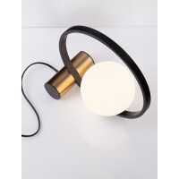 Nova Luce 9624094 Neso E14 Tischleuchte Gold, Schwarz, Wei&s