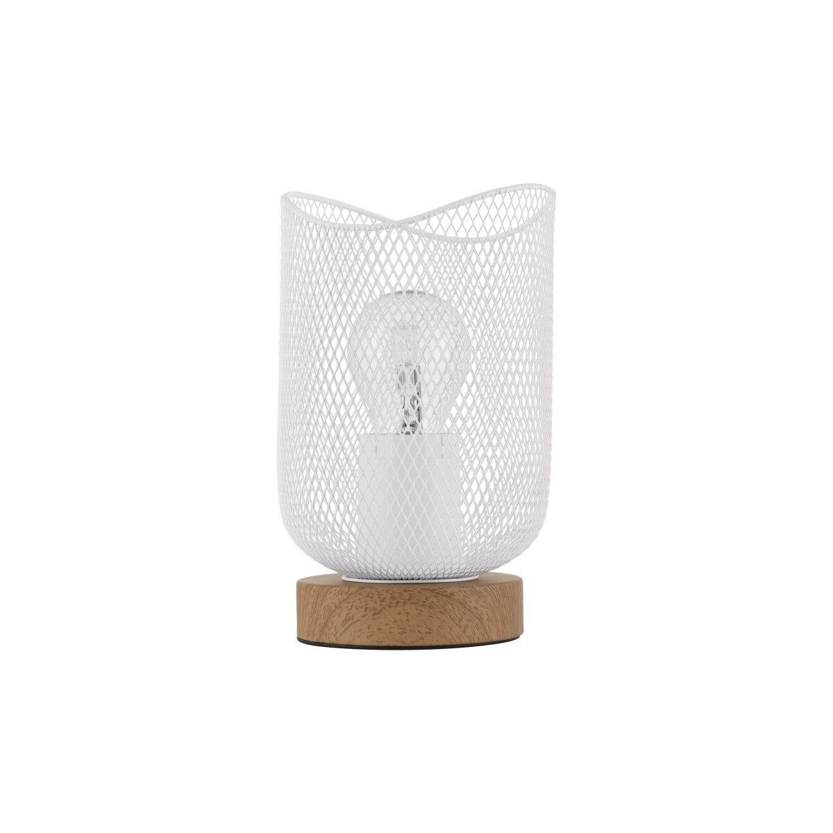 Nova Luce 9555800 Lyron E27 Tischleuchte Naturholz, Weiß