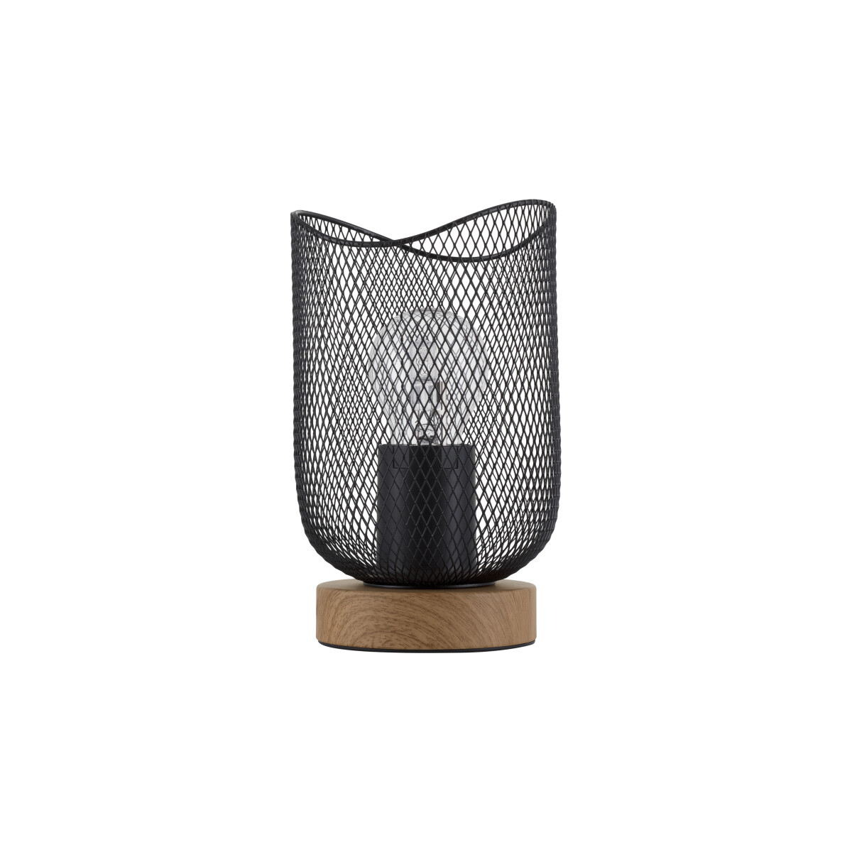 Tischleuchte Lyron in Schwarz und Natur E27 - black - Nova Luce