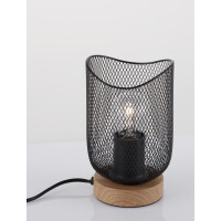 Nova Luce 9555801 Lyron E27 Tischleuchte Naturholz, Schwarz 