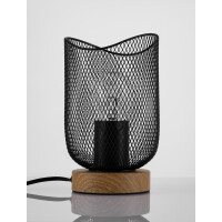 Nova Luce 9555801 Lyron E27 Tischleuchte Naturholz, Schwarz 
