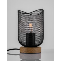 Nova Luce 9555801 Lyron E27 Tischleuchte Naturholz, Schwarz 
