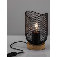 Nova Luce 9555801 Lyron E27 Tischleuchte Naturholz, Schwarz 