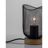 Nova Luce 9555801 Lyron E27 Tischleuchte Naturholz, Schwarz 