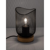 Nova Luce 9555801 Lyron E27 Tischleuchte Naturholz, Schwarz 