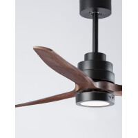 Nova Luce 5231401 Sabal LED Ventilator Schwarz, Braun 5